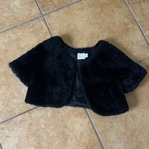 Wonder Nation Black Faux Fur Cape